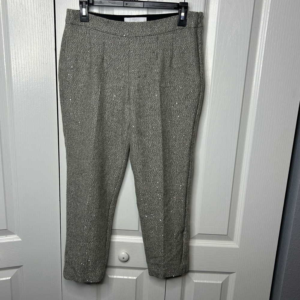 Talbots Sequin Dress Pants Gray Marled Wool Blend‎ Lined Trousers Women’s 6P